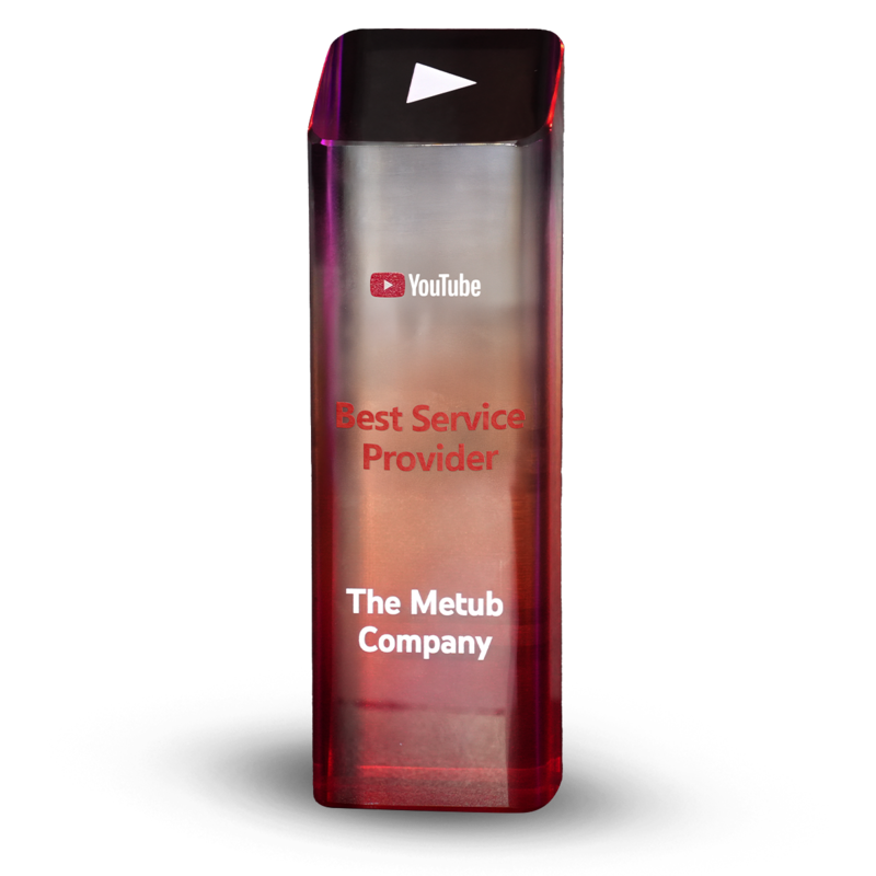 YouTube Best Service Provider trophy